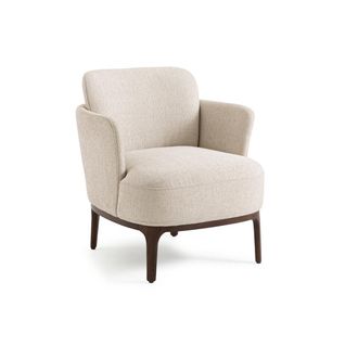 AM.PM Fauteuil in notenhout en getextureerde stof, Jabote