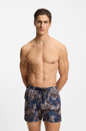 HUGO BOSS Badeshorts BOSS Piranha, Herren, Gr. XXL (56), N-Gr, transparent (medium braun 210), Microfaser, Obermaterial: 100% Polyester, Badehosen Badeshorts, m