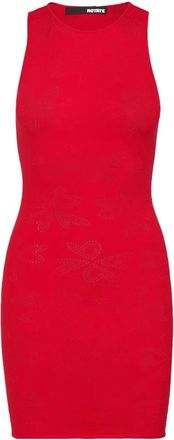 Rotate Womens Pointelle Knit Tank Dress In Red