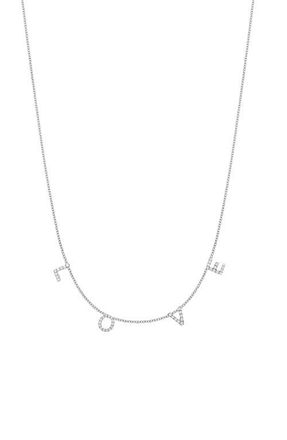 Bony Levy Classic Initial Personalized Diamond Pavé Charm Necklace in 18K White Gold - 4 Charms at Nordstrom, Size 20