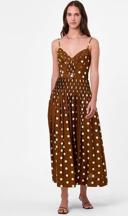 Nicholas Mireille Print Dress in Spice Ivory Polka Dot at Nordstrom, Size 10
