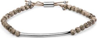 House of Brilliance Sterling Silver Jasper Bead Station Bracelet Bolo Clasp at Nordstrom