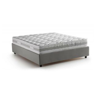 Dmora Dmora - Cama Matrimonial Dcacac, Cama Contenedor Con Revestimiento De Tela, 100% Made In Italy, Apertura Frontal, Con Colch&oacute;n 160x190 Cm Incluido, Gri