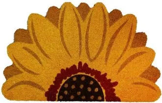 Tag Sunflower Flower Shaped Natural Coir Welcome Doormat in Yellow at Nordstrom, Size Medium