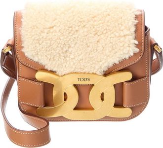 Tod's TodS Shearling & Leather Shoulder Bag