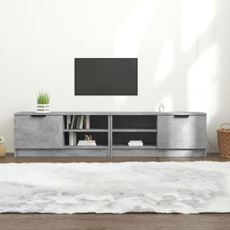 vidaXL Vidaxl - Mueble De Tv 2 Pzas Madera Contrachapada Hormig&oacute;n 80x35x36,5 Cm