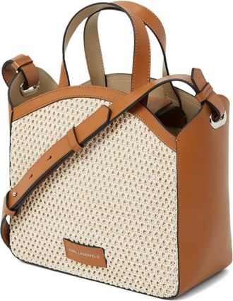 Karl Lagerfeld Tassen, Dames, Bruin, ONE Size, Leer, K/Circle Mesh Tote