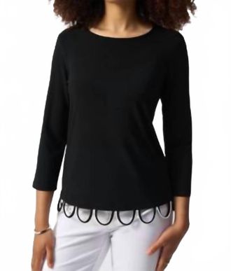 Joseph Ribkoff Loop Detail Top In Black