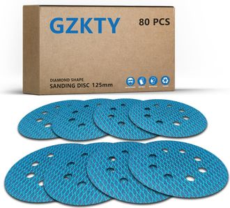 OEM Paquete De 80 Discos Abrasivos Autoadhesivos, 125 Mm - 8 Orificios - Grano De 60 A 400 - Forma De Diamante - Resistentes A La Obstrucci&oacute;n Para Lijador