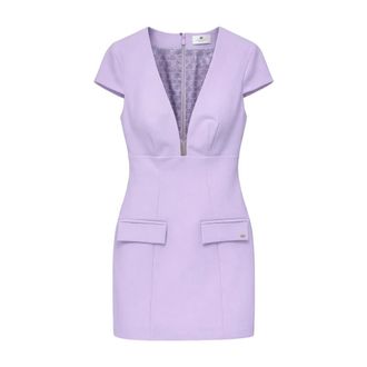 Elisabetta Franchi Short Dresses, female, Purple, Size: XS Short Dresses