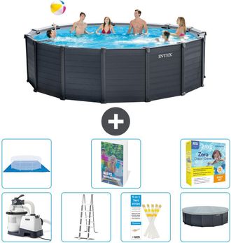Intex Piscina Graphite Panel Redonda - 478x124 Cm - 8-piezas S546