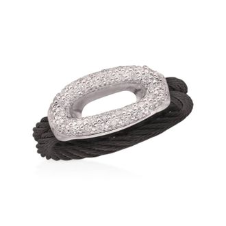 Al&oacute;r Womens Open Oval Ring In Black