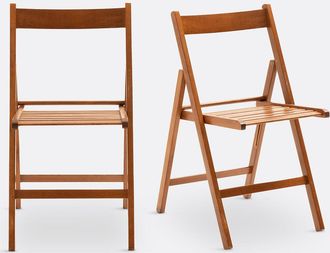Sohome Set van 2 klapstoelen, massief beuken, Yoann