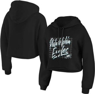 WEAR by Erin Andrews Womens WEAR by Erin Andrews Black Philadelphia Eagles Domestic Cropped Pullover Hoodie at Nordstrom, Size X-Large