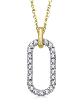 Rachel Glauber 14K Plated Cz Drop Pendant