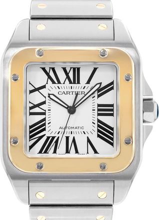 Cartier Pre-owned Cartier Santos 100 Automatic Silver Dial Mens Watch W200728G