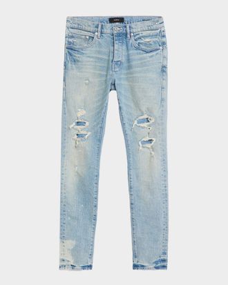 Purple Men & apos;s P001 Garda Repairs Distressed Skinny Jeans