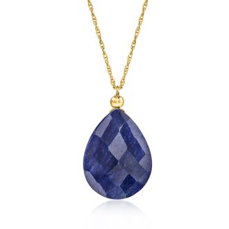 Ross-Simons Sapphire Necklace in 10kt Yellow Gold