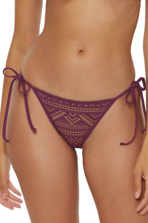 BECCA by Rebecca Virtue Tie Side Bikini Bottom In Aubergine