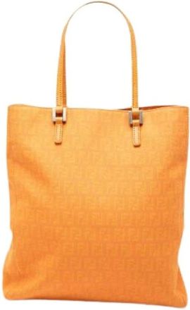 Fendi Pre-owned Tote Bags, female, Orange, Size: ONE SIZE Pre-owned Leather fendi-bags