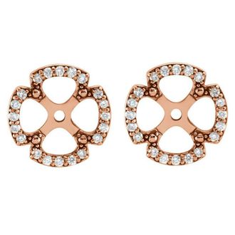 Pompeii3 1/5Ct Clover Diamond Earring Jackets 14K Rose Gold (5-5.5mm)