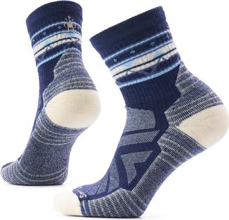 Smartwool Womens Hike Light Cushion Zig Zag Valley Mid Crew Socks Blue S