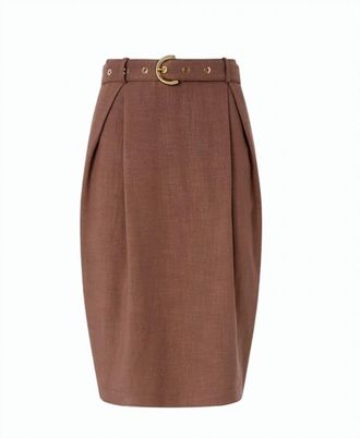 Pinko Edwena Linen Effect Midi Skirt