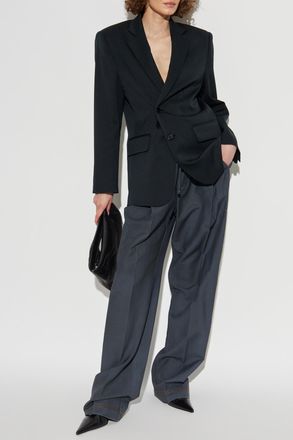 Maison Margiela Blazer With Wool Trim, Womens, Black