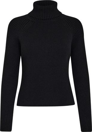 Minus Zwarte Gebreide Coltrui Sweater Mi 4196 - Dames - Coltruien - Zwart - XS - Polyester - Truien & Vesten