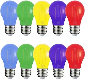 Trade Shop Trade Shop Traesio - Trade Shop - Kit 10 Pezzi Lampadina Led Abs Acrilico 220 Lm Luz Calda Colorata Filation E27