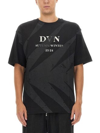 Dries Van Noten Cotton T-Shirt With Signature Logo Detail