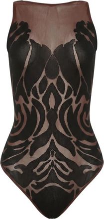 Wolford Sheer-matt Rose Patroon Straight-neck Bodysuit - Dames - Bodies - Veelkleurig - XS - Katoen - Tops