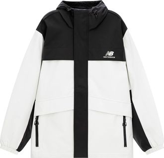 New Balance Logo Urban Remix Woven Jacket Asia Sizing White Black AMJ33359-CIC