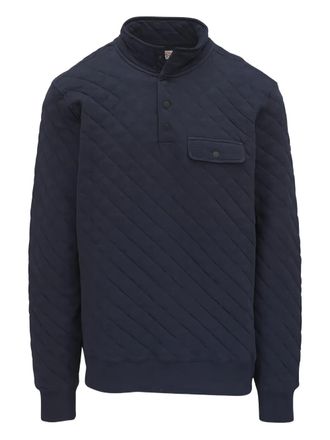 Faherty Epic quilted button sweatshirt - men - Cotton/Recycled Polyester - L - Blue