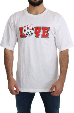Dolce & Gabbana Mens Panda Love Tshirt Tsh4955 - White Cotton - Size EU 44 (Mens)