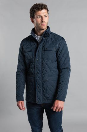 Kensington Eastside Mens Navy Diamond Quilted Jacket - Size X-Large
