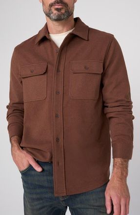 Liverpool L.A. Long Sleeve Knit Button Up Shirt in Chocolate Sauce at Nordstrom, Size X-Large