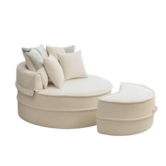 Urban Meuble Sill&oacute;n redondo de chenilla con 5 cojines