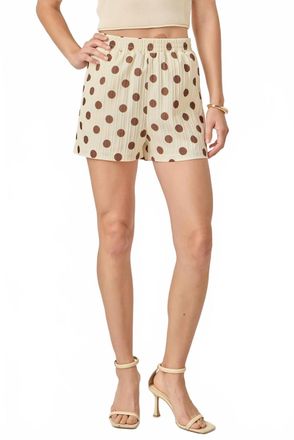 English Factory Textured Dots Shorts In Ivory/brown