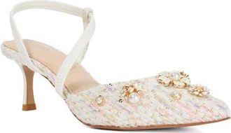 Dune London Dyana Pointed Toe Pump in White Multi at Nordstrom, Size 7.5Us