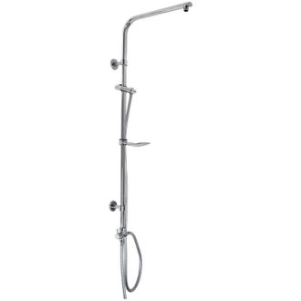 ECD Germany Ecd Germany - Columna Para Ducha De Lluvia, Cromada Ovalada, Barra Sin Cabezal Sistema De Recambio O Complemento Con Altura Regulable Para Montaje En 