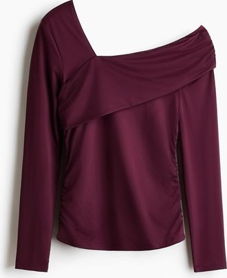 H&M Drapiertes One-Shoulder-Top - Pink