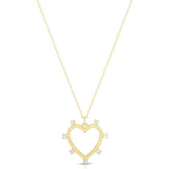 Sphera Milano Cubic Zirconia Open Heart Pendant Necklace in Gold at Nordstrom Rack
