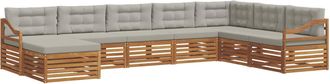 vidaXL Conjunto De Sof&aacute;s De Exterior 8 Uds. Gris Natural Y Claro Vidaxl