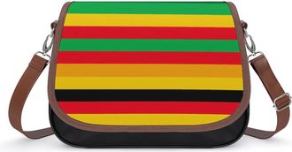 Generic Rasta Stripe Print Crossbody Bags for Women Shoulder Messenger Bag Purse Handbags