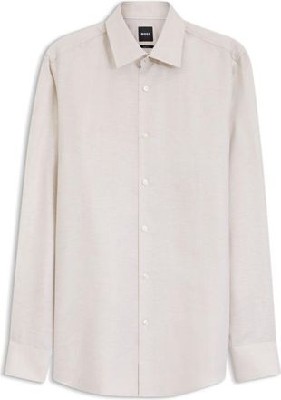 BOSS Slim-fit shirt in linen-blend twill