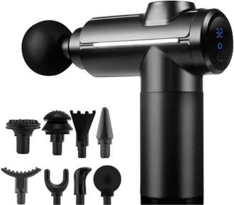 OEM Pistola De Masaje De Tejido Profundo, Masajeador De Impacto Muscular, 32 Velocidades Con Pantalla Lcd, 8 Cabezales Para Relajaci&oacute;n De Hombros Y Espald