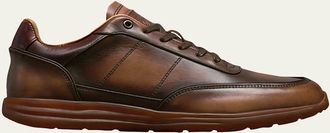 Allen Edmonds Mens Brentwood Patina Leather Low-Top Sneakers