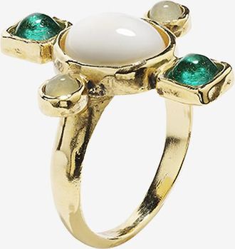 Goossens Paris Goldener Ring mit Kristallen und Croix PM