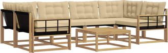 vidaXL Conjunto De Sof&aacute;s De Exterior 7 Uds. Y Beige Vidaxl